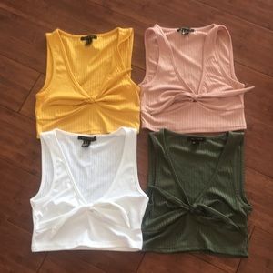Bundle of 4 NEW Tie Front Crop Tops Small